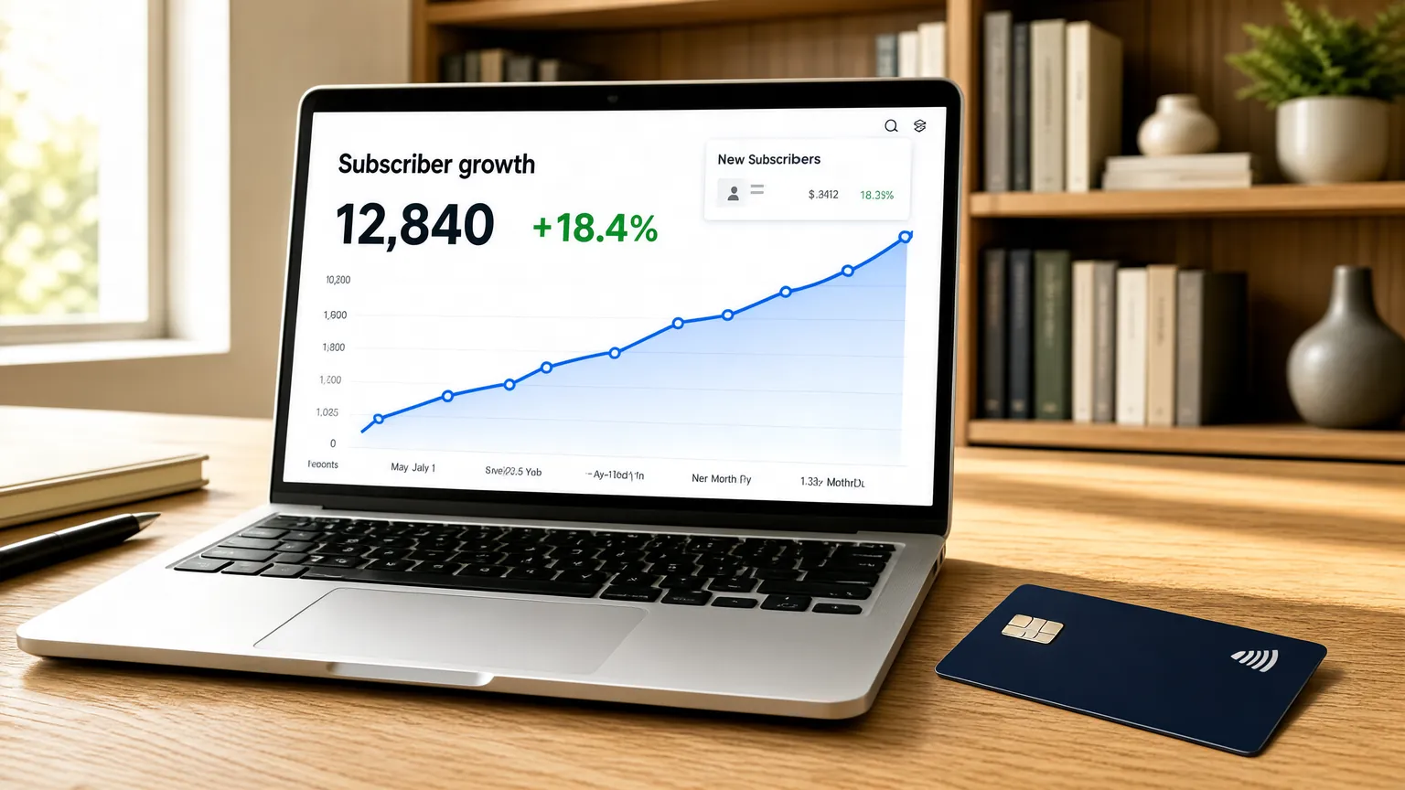 Author reviewing email subscriber growth metrics before upgrading to a paid platform.