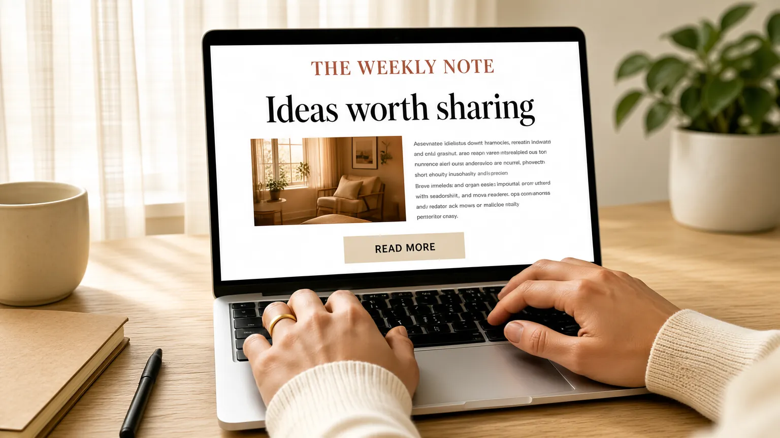 An author writing an email newsletter to connect directly with their fiction readers.