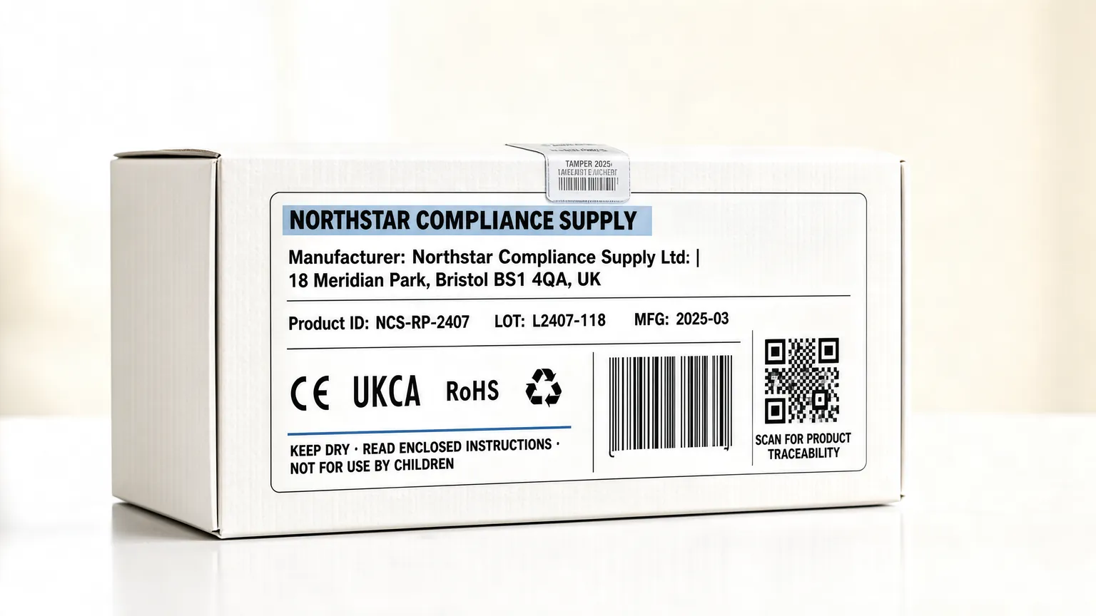 How to Hide Supplier Address on Shipping Labels for Dropshipping 3 A product package showing clear manufacturer address and safety certification labels.